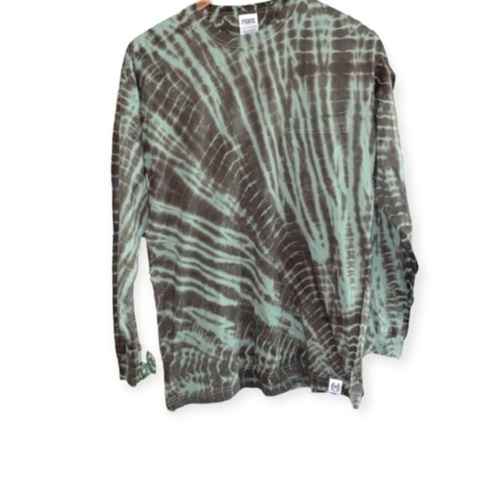 Victoria’s Secret PINK NWT long sleeve tie dye campus pocket tee SIZE XS